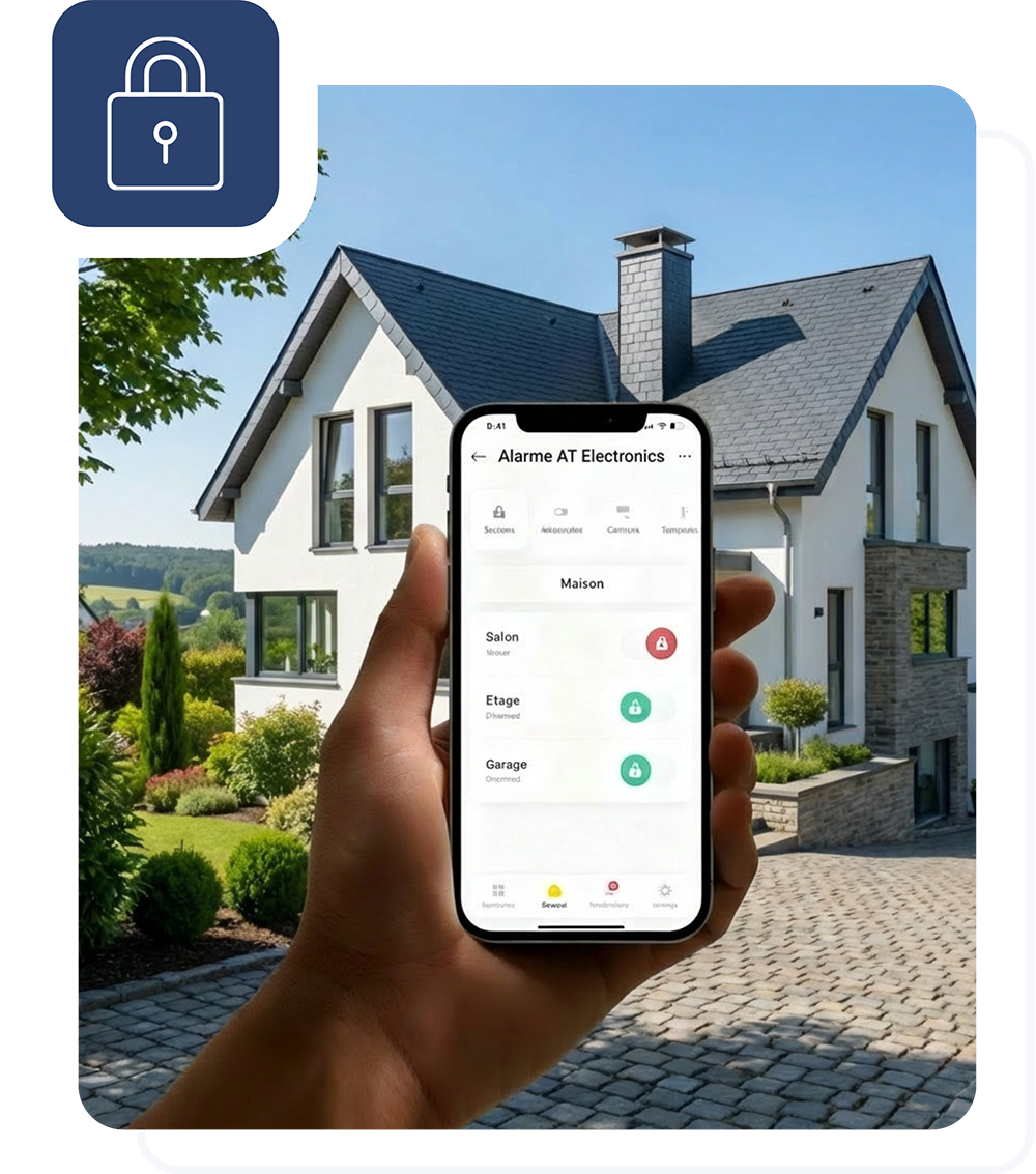 Application d’alarme AT Electronics sur smartphone pour piloter la maison