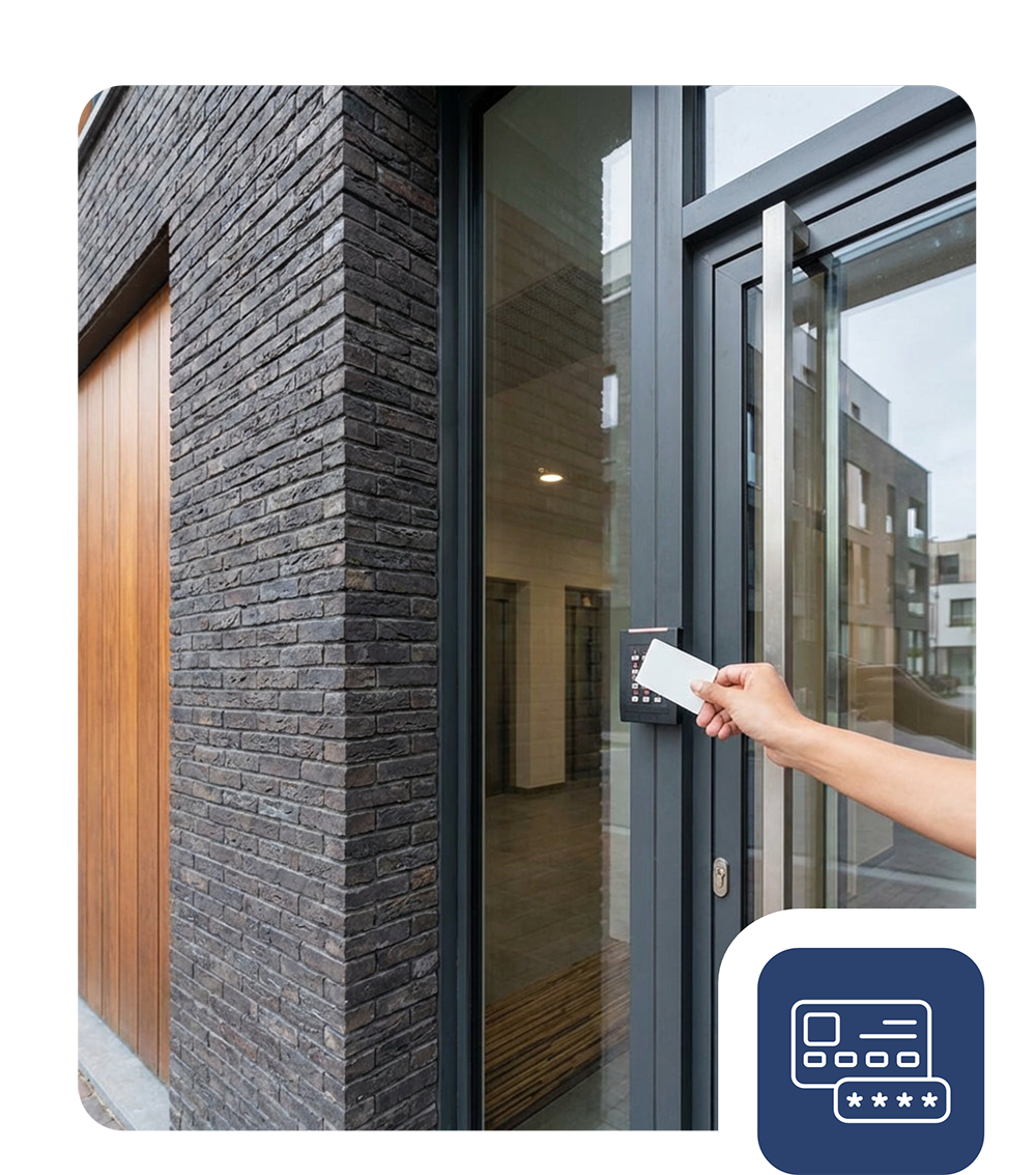 Zougangskontroll mam Badge: RFID-Badge fir Gebai, Büro oder Sall