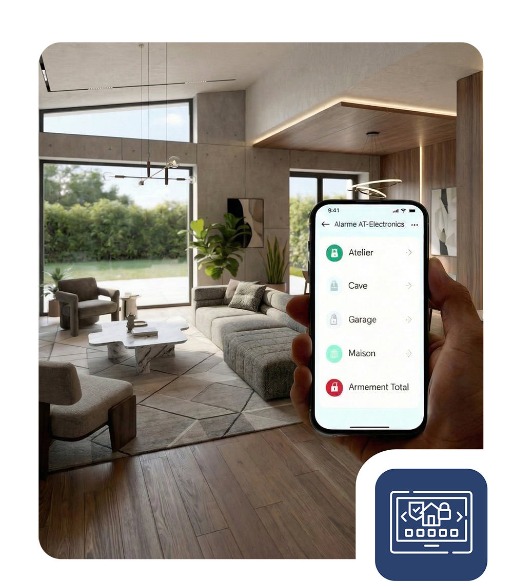 Alarmanlagen-App: Zonen Werkstatt, Keller und Garage steuern