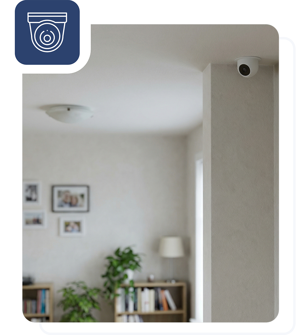 Diskrete Innenkamera an der Decke zur Sicherung eines Raums